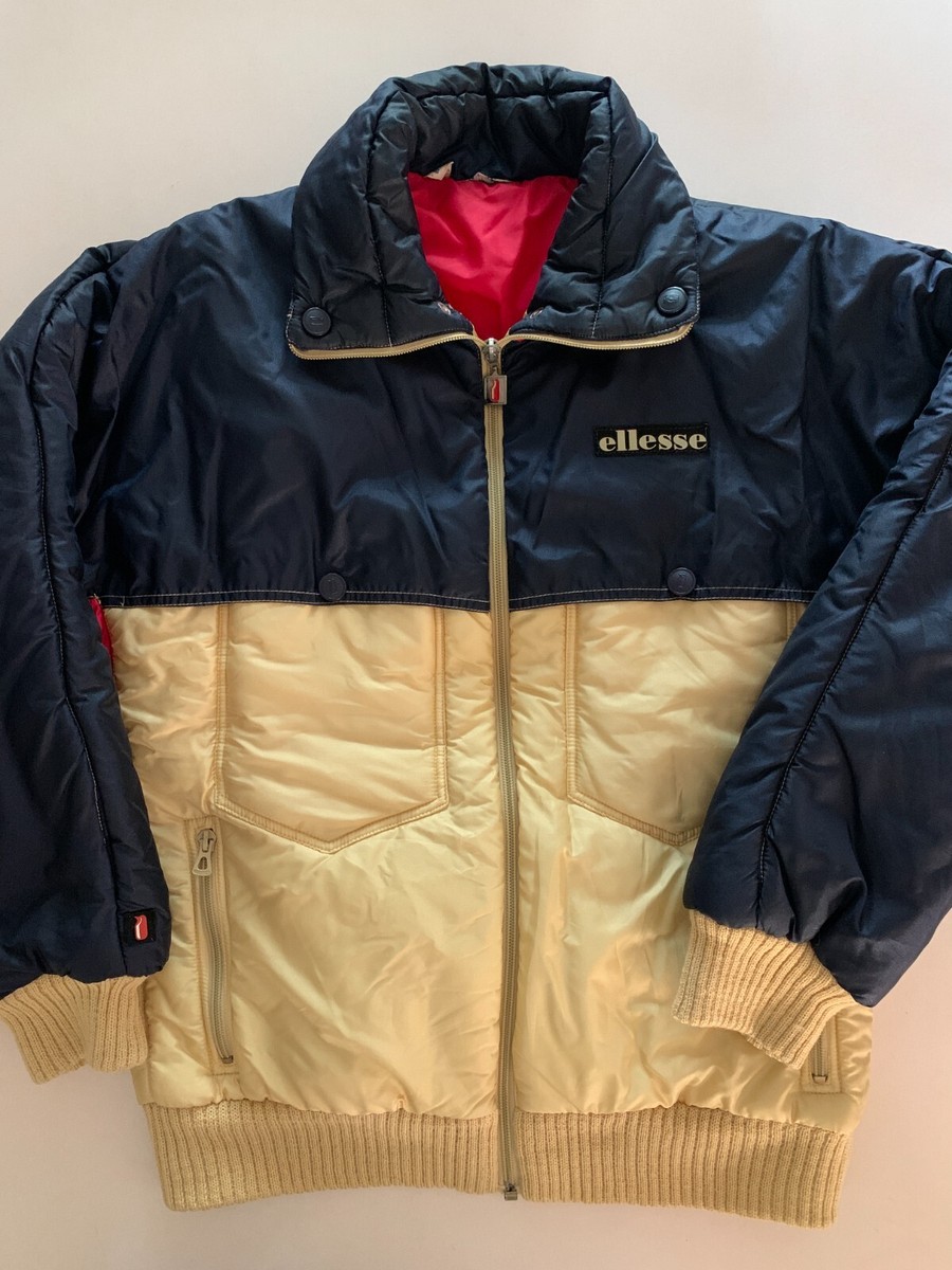 Veste Doudoune De Ski Vintage Ellesse - Marron - Taille M (40) - Occasion Très Bon état