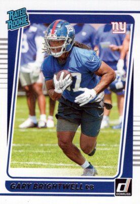 2021 Donruss Football Rated Rookies #313 Gary Brightwell New York Giants