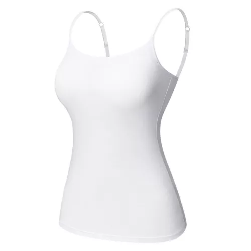 Camisole with Built in Bra Women Tank Tops Padded Bra Vest Undershirt Sleeveless - Picture 14 of 43