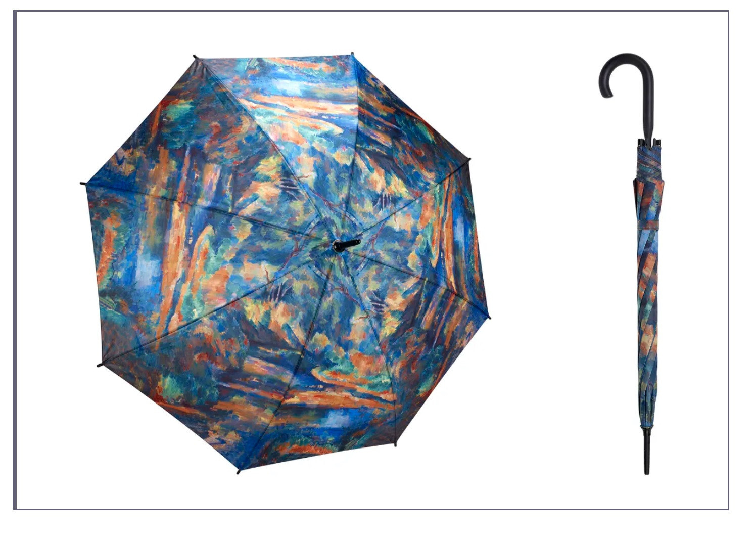 Soake Cezanne The Brook Galleria Art Blue Large Walk Stick Umbrella Gift Brolley