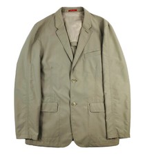 Saks Fifth Ave Red Loro Piana Rain System Lightframe Wool Nylon Tan Blazer L