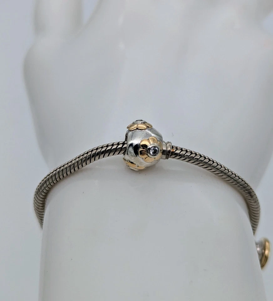 Pandora Raised Flower Charm Armband 925 ALE-14k Gold  für Pandora Armbänder #440 - Bild 3 von 4