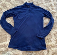 Patagonia Womens Med Capilene Mid Weight 1/4 Zip Base Layer Top Blue Outdoors