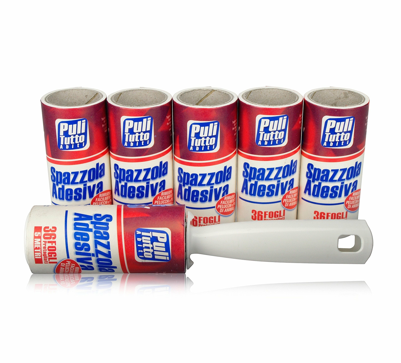Levapelucchi. Set spazzole adesive 5 metri. 6 rulli da 5 metri divisi in (r8c)