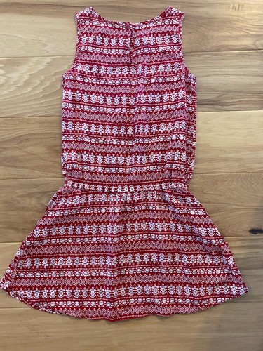 Crazy 8 Girls Red/White Sleeveless Pockets Flare Lace Panel Summer Dress L 10-12 - Picture 4 of 6