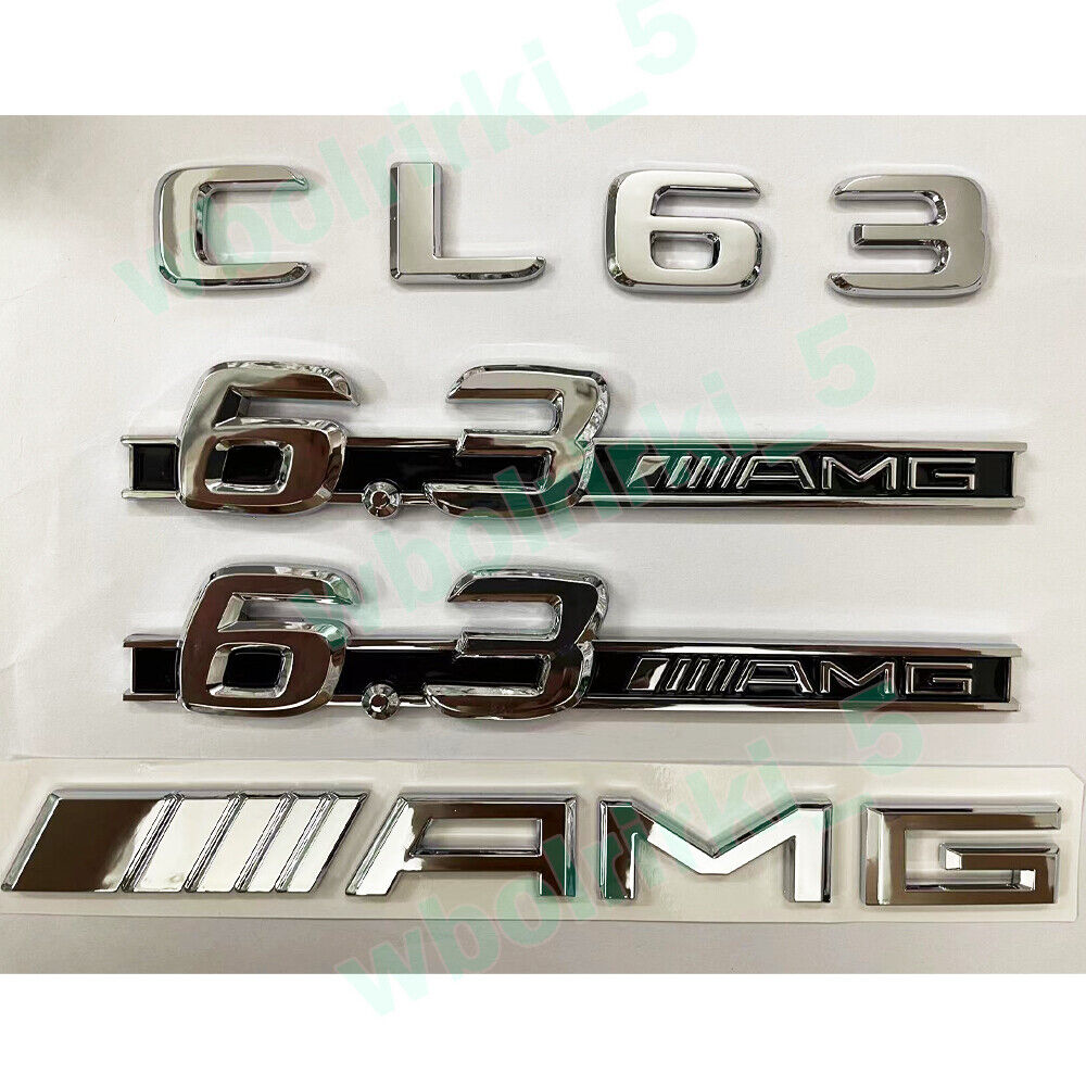Für Mercedes Benz CL63 AMG 6.3AMG Flache Silber Embleme Aufkleber Chrom Auto