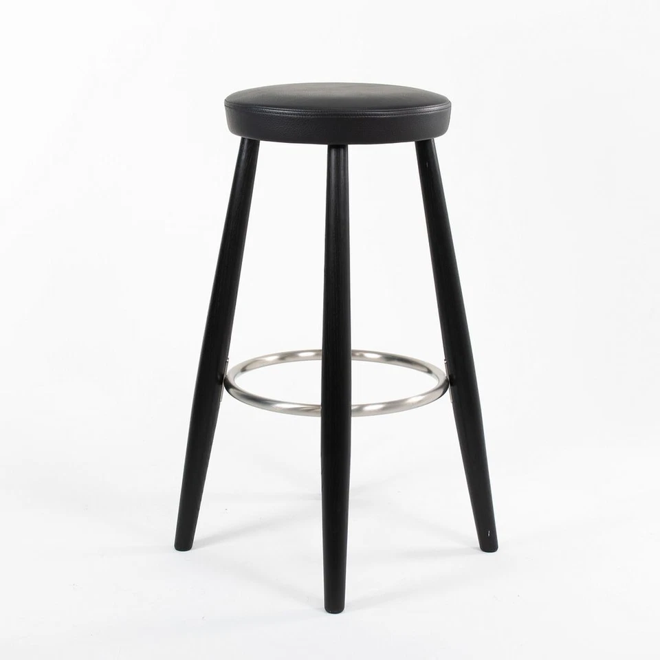 2021 CH56 Bar Stool by Hans Wegner for Carl Hansen & Son in Black Oak & Leather - Image 4 of 4