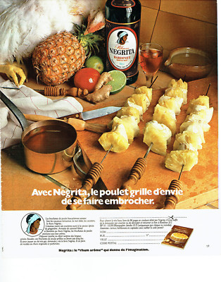 Advertising 108 1978 Negrita Bardinet Rum Chicken Skewers