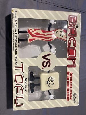 Accoutrements Mr. Bacon Vs. Monsieur Tofu Bendable Action Figure Set New in Box