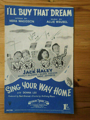 Sammelnoten - I'LL BUY THAT DREAM - RKO Film ''Sing Your Way Home''