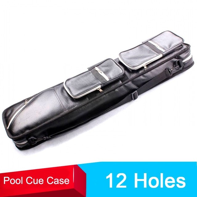 Pool Cue Case Billiard Cues Cases 12 Holes Leather PU Billiard