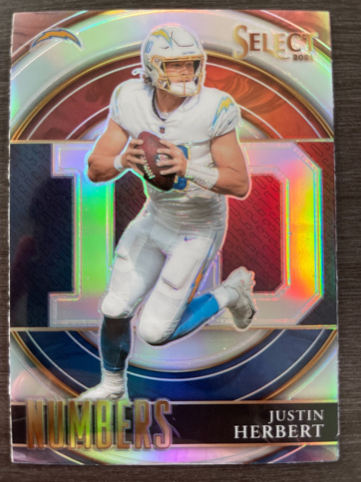 2021 Panini Select Justin Herbert Select Numbers Silver Prizm #SN-4