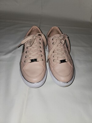G by Guess Womens Pink Quilted Leather Fashion Sneaker Shoes