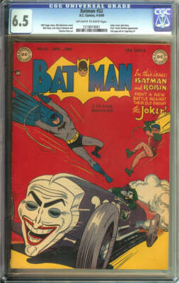 BATMAN #52 CGC 6.5 OW/WH PAGES // JOKER COVER/STORY 1949 | eBay