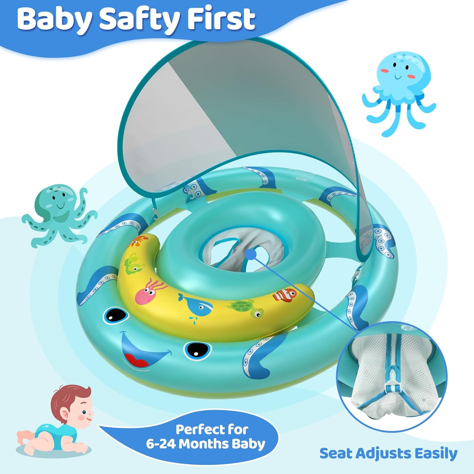 Baby Float Baby Swimming Pool Floats, Inflatable Infant Pool Float