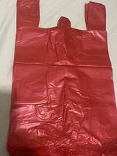 500 Bags 1/6 Large 21 x 6.5 x 11.5 Red T-Shirt Plastic Grocery Shopping Recyclab