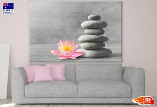 Flower & Zen Stones Photograph Wall Canvas Home Decor Australian Made ...