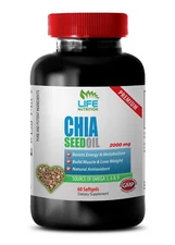 omega fatty acids - CHIA SEED OIL 2000mg - stabilize blood sugar 1 Bottle