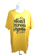 Women's T Shirts Short Sleeve Yellow Sz XL Graphic Loose Summer Tops Blouse