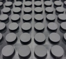 1/2" Wide x 3/16' Thick Round Rubber Stick on Feet Adhesive Backed Sheet of 32