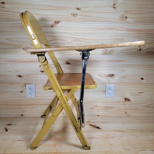 Silla de escritorio escolar plegable de metal Clarin departamento de música de colección MCM - Imagen 9 de 24