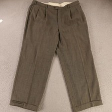 VTG Chaps Ralph Lauren Pants Mens 42 Gray Narrow Herringbone 100% Wool 42x29