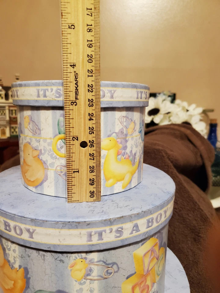 3PC SET NESTING HAT / GIFT BOXES " It's A Boy! " *** NEW*** - Image 4 of 4