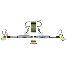 Skyjacker Silver 9000 High Clearance Dual Steering Stabilizer for Wrangler JK