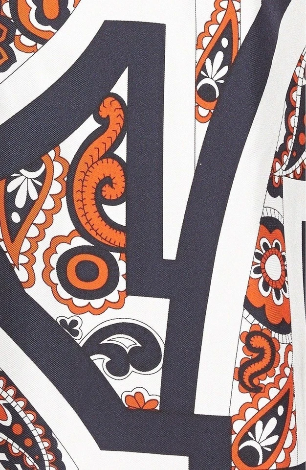 Vestido Rosa Tartán Estampado Templo Seda Imitación Envoltura Azul Marino Naranja Blanco Nuevo con Etiquetas 10 Foto 3 de 3