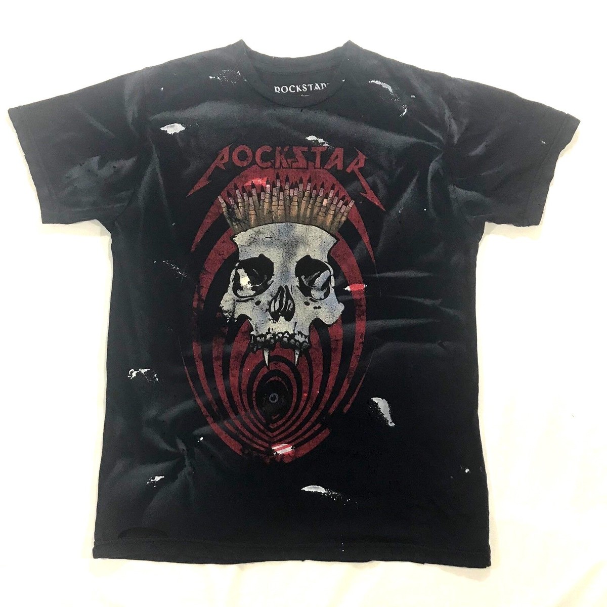 Rockstar Sin Tour Mens T Shirt Black Sz M Soldier Bullets Skull