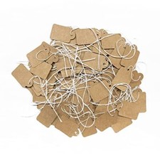 500Pcs Kraft Price Tags with String, Paper Hang Tags Writable 1.38"  0.87"
