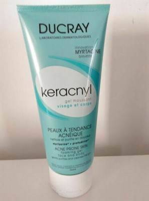 Ducray keracnyl gel face body acne foaming cleans purifies morning 200 ML