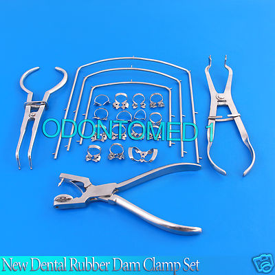 New Dental Rubber Dam Clamp Set 21 Pcs. Dentist Orthodontic Instrument Dn-493
