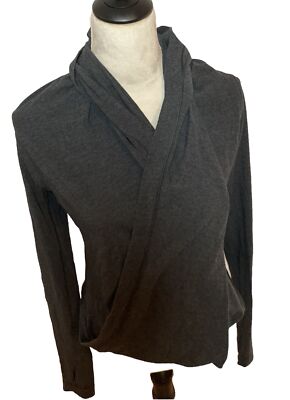 Lululemon Ionic Wrap Women's  Long Sleeve Pullover Top Dark Gray Size S