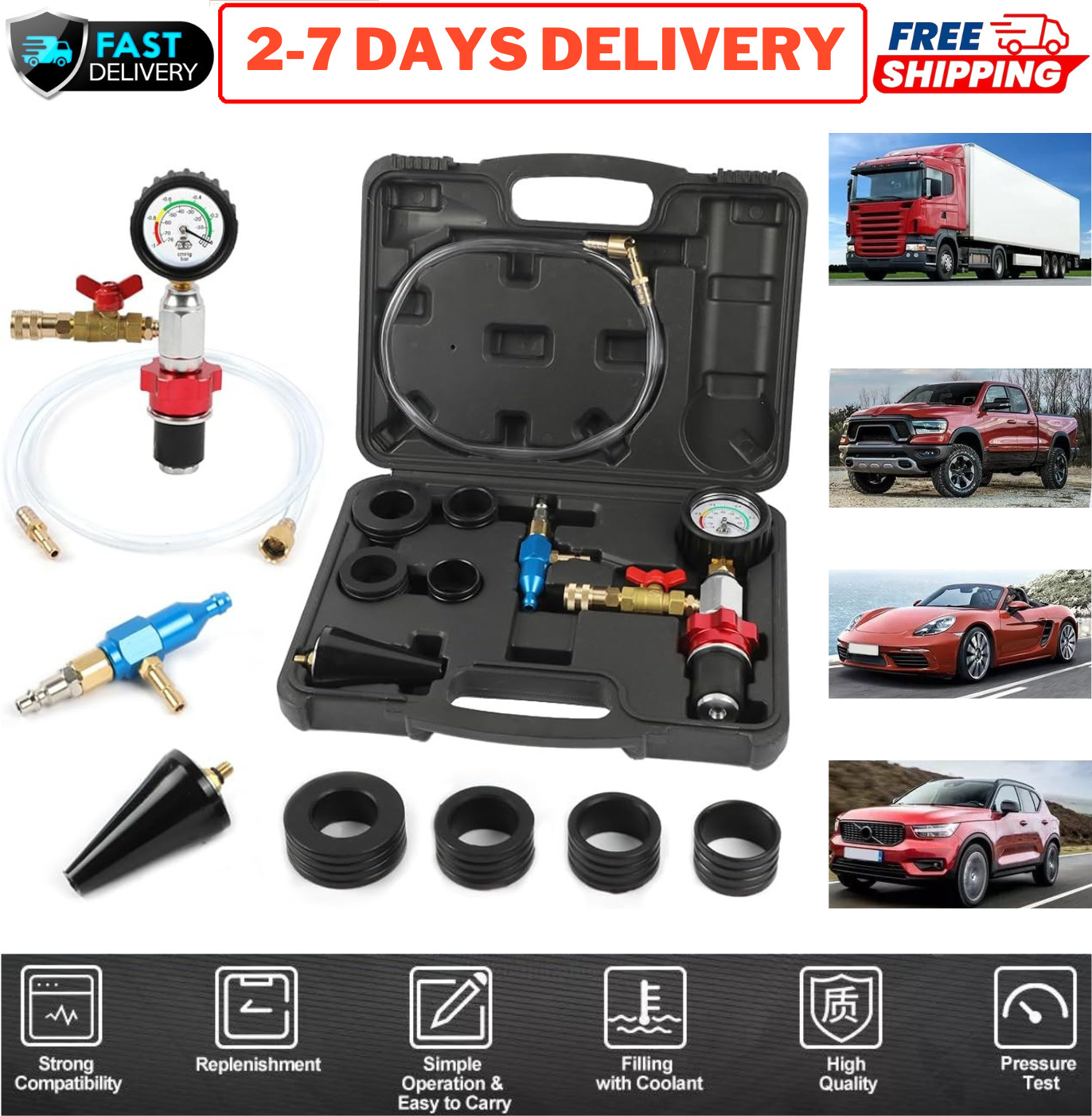 5セット Radiator Vacuum Tool And Refill Kit JEGS 51225: Cooling