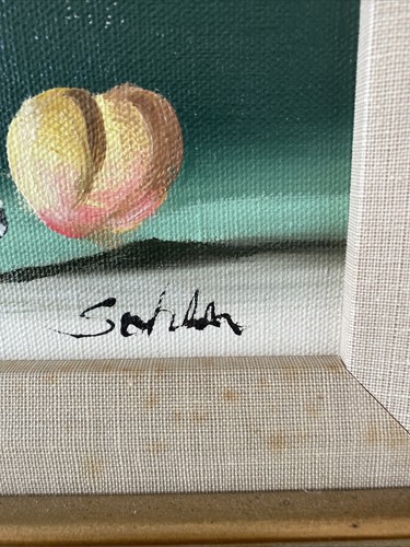 Antique 12” x 9” Canvas Oil Painting Floral by Ludwig Sohler Ornate Gold Frame - Picture 2 of 6