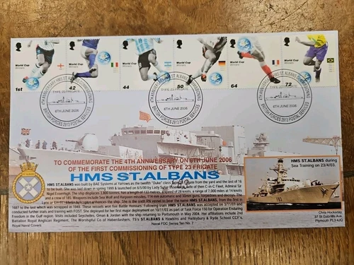 GB Naval Covers  2006-  Football FDC   Au HMS St Albans