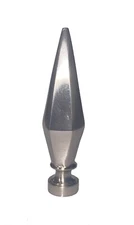 PAIR OF 4-3/4" tall Cast Zinc Spike finial Nickel finish tap 1/4-27 OLD STOCK