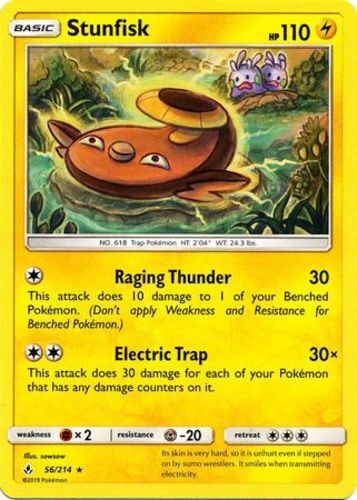 Pokemon Stunfisk - 56/214 - Rare NM-Mint Unbroken Bonds