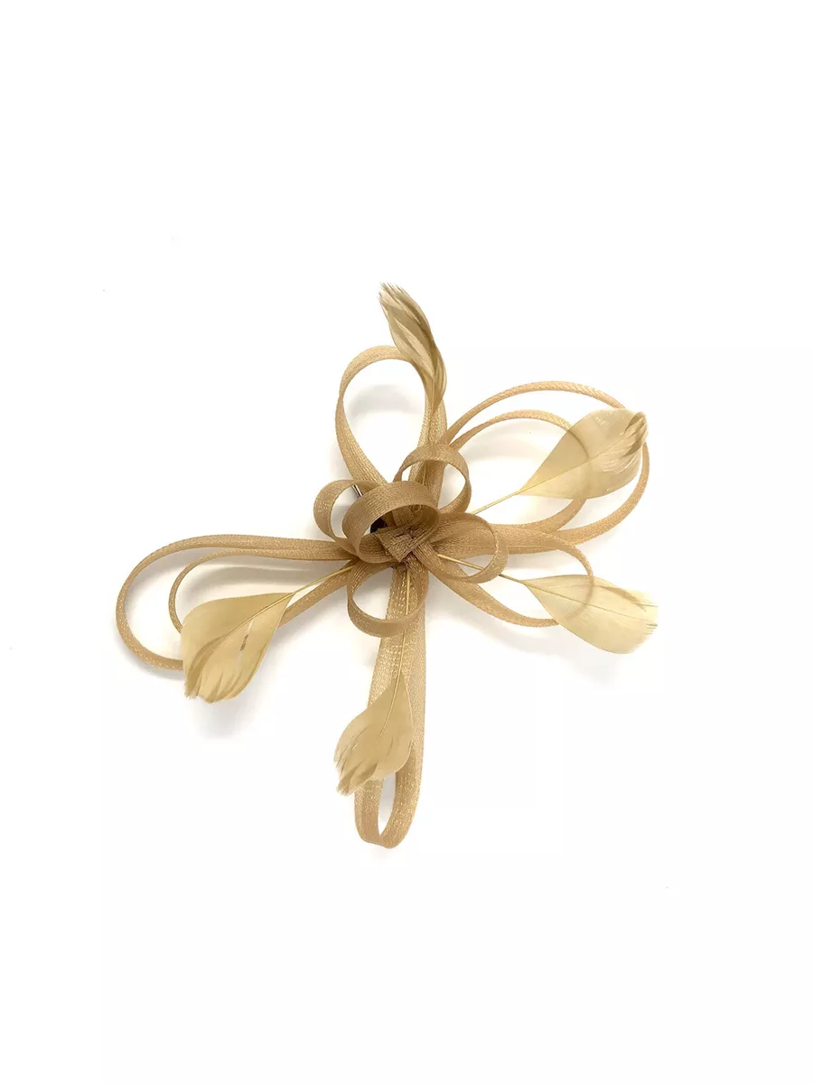Gold hair fascinators for weddings deals
