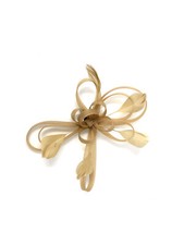 Gold Feather Fascinator Hair Clip Ladies Day Races Party Wedding