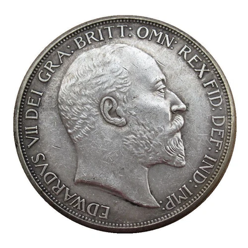 --1902 Crown - Edward VII British Silver Coin - Very Nice--