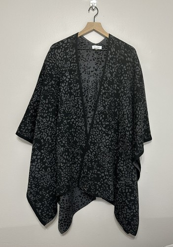 Calvin Klein Sweater Black Gray Women’s Poncho One Size Reversible