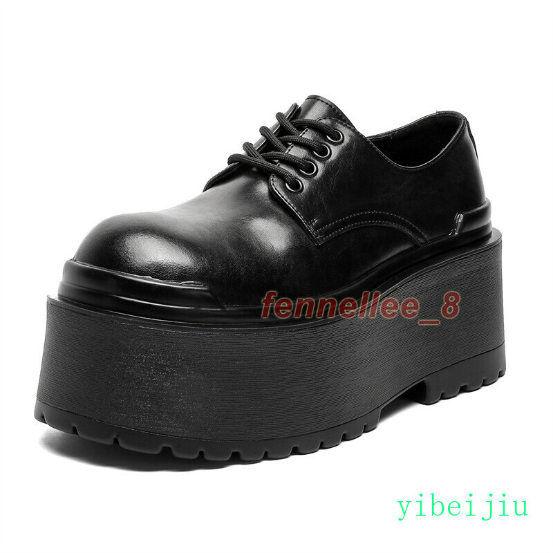 SAOLA Scarpe derby uomo tacco alto plateau pelle creepers suola spessa creepers palco