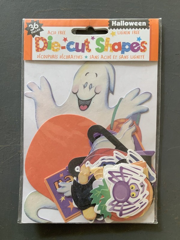Halloween Themed Die Cut Shapes 36 Pieces Scrapbooking Decor Amscan  NIP