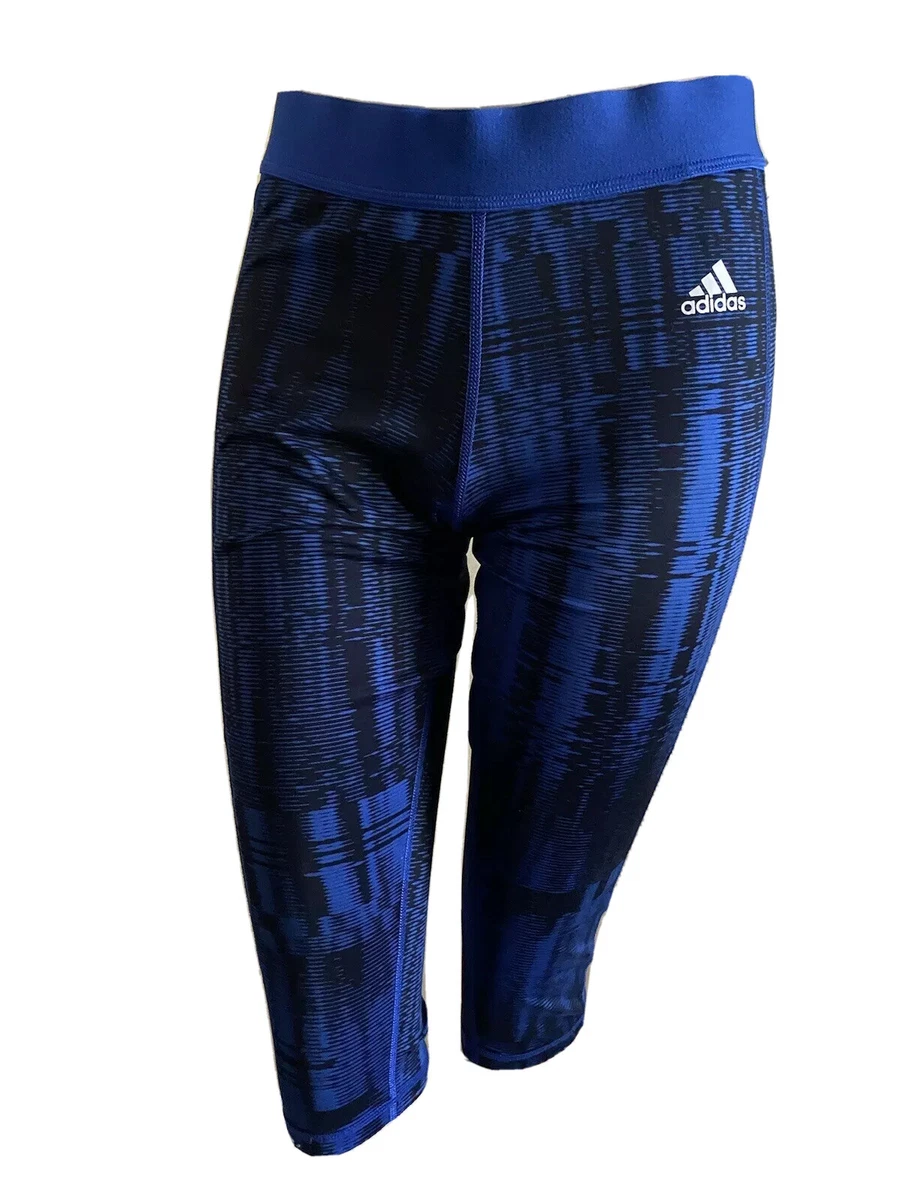 Sobriqueta Grupo Polvoriento Adidas Techfit Climalite women's Blue capris/Cropped leggings dize M | eBay