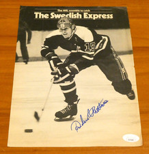 Anders Hedberg Vintage Signed Hockey Magazine Page with JSA COA