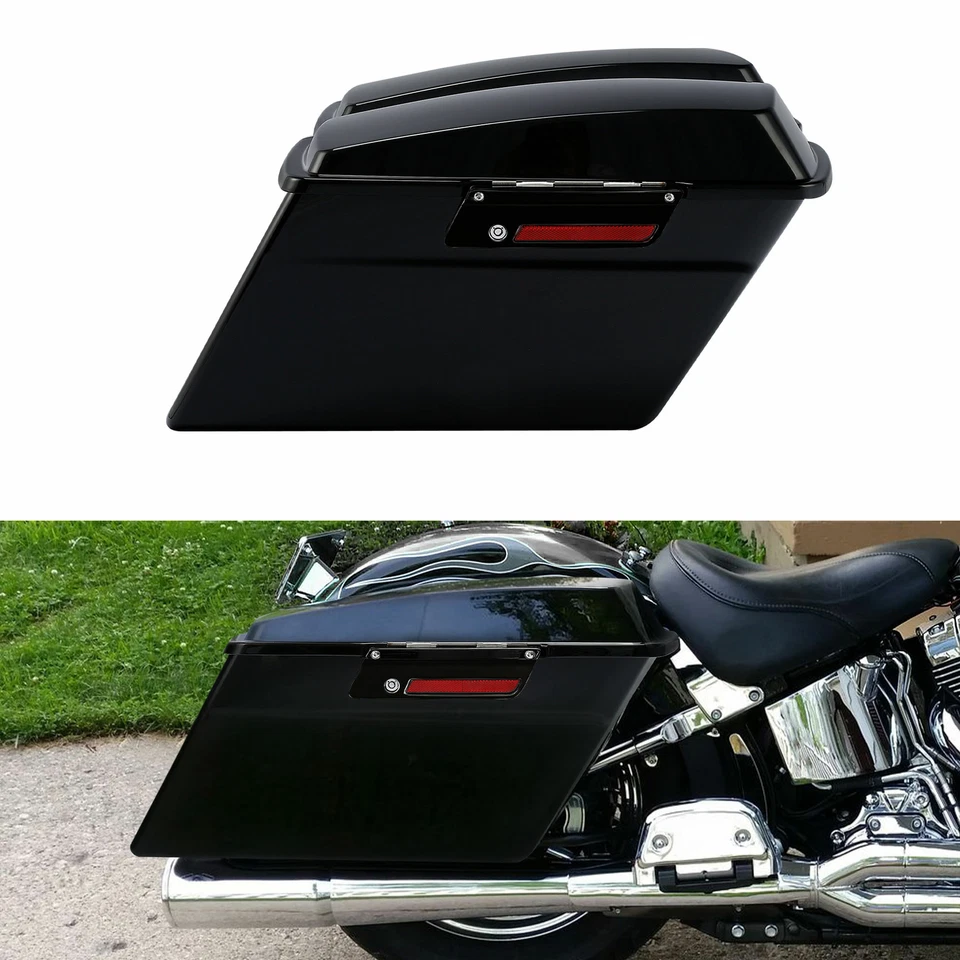 Alforjas rígidas negras aptas para Harley Touring Street Glide FLHX 94-13 Foto 4 de 4