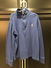 Ralph Lauren Pullover Sweater Type Boys Navy Mock Neck Logo M 10/12