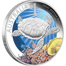 1 DOLLARO Great Barrier Reef - ANDA Perth Special Australia 1 oz Argento 2011